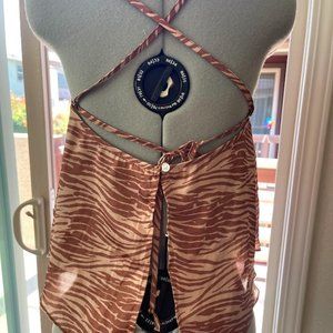 Free People Silky Zebra Print Tank
